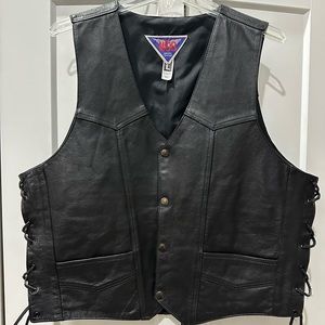 Men's Black Leather Vest by H.O.G.